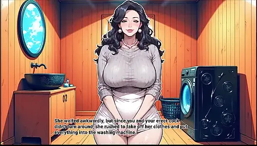 ArchAlchemy TABOO Hentai Game Ep.14 STEP SON CAUGHT with a huge BONER by the laundry machine !