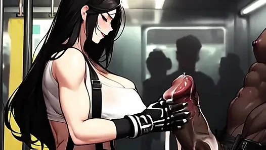 Tifa Gives Strangers Sneaky Handjobs On The Midgar Train