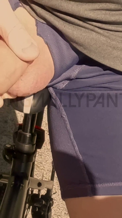 Riding a bike with my cock flashing | Clip 1