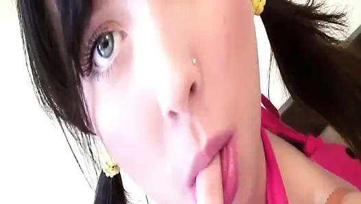 Brunette Spreads Ass for Close up Fingering