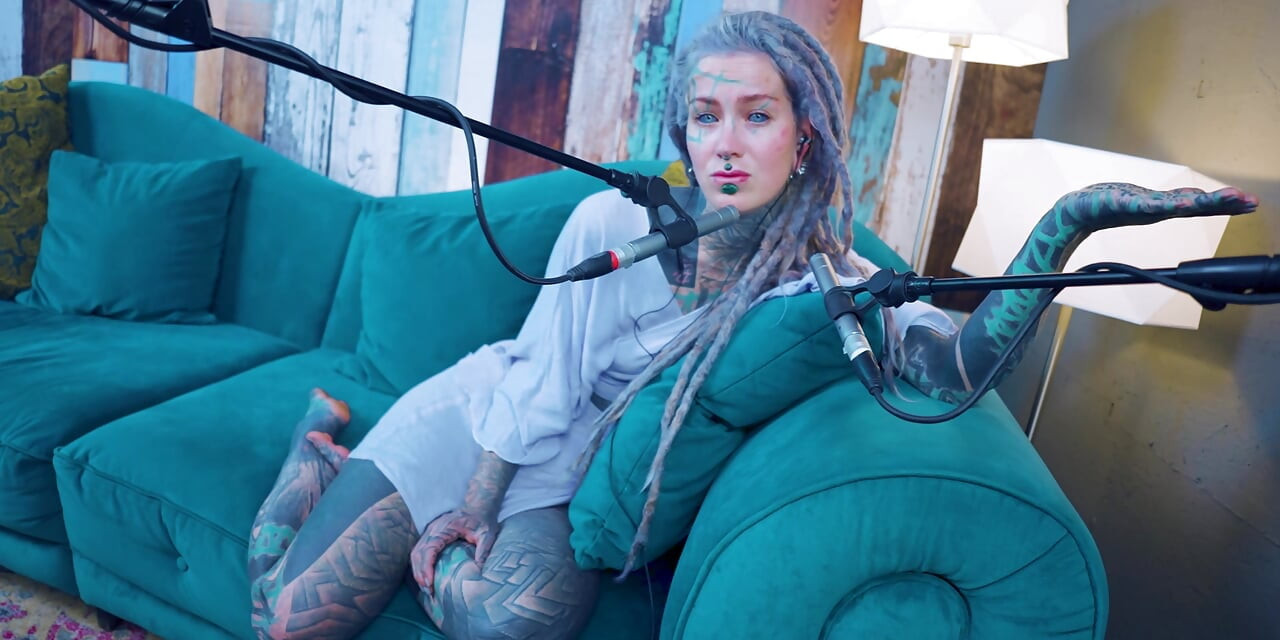 I talk about I - Isolation - ASMR podcast SFW talking goth skinny girl dreadlocks tattoo model inked girl
