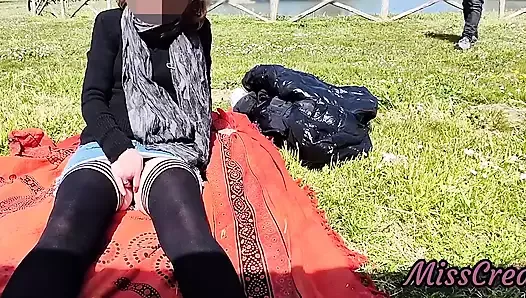208 Pussy Flash - Stepmom Caught by Stepson at A Park Masturbating in Front of Everyone - Misscreamy