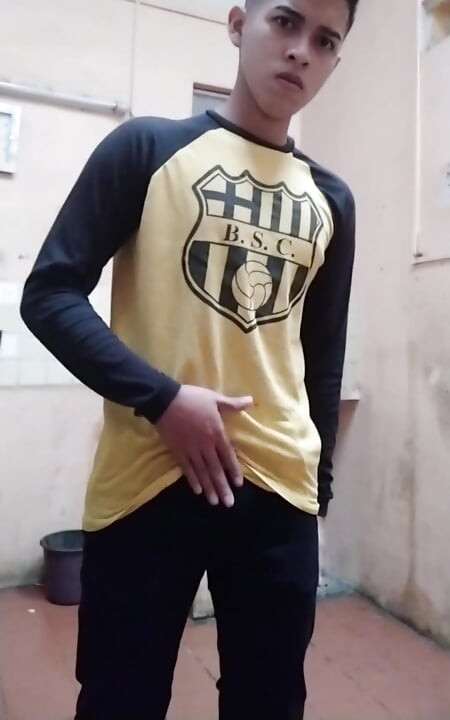 Horny Young Latino at Work