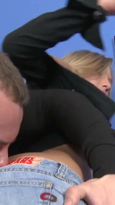Hot Blonde Model Gets Assfucked Doggystyle in Tight Jeans | Clip 1