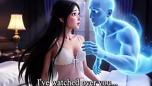 A lonely young beauty is haunted by a handsome ghost at night