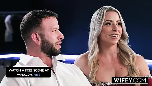 Жаждущей члена хотвайф Tiffani Time работают в паре два массивных больших черных члена