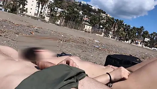 Dick Flashing Next to a Topless Girl She Looks