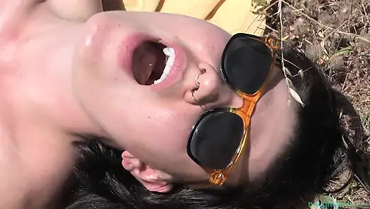 Sunscreen on Her Hairy Legs