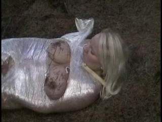 uk blonde naked covered in cling film