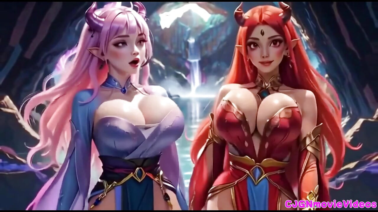 Lesbians kiss together, Ai animation