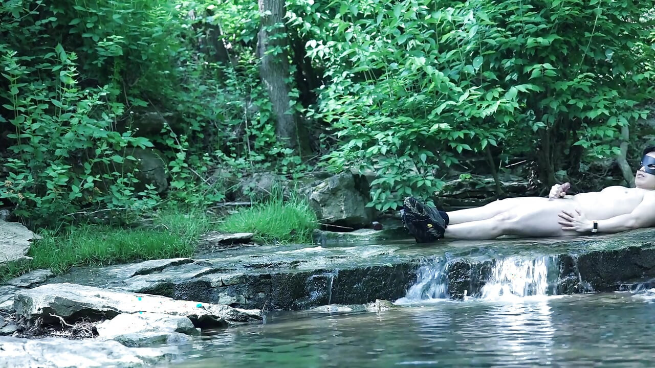 Flexing by the Waterfall, Trying to Sneak a Little Private Moment…