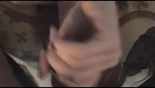 Marie McCray handles his cock and makes him cum in her hands