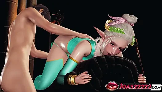 Hot Big Tits Princess Ephildis 3D Hentai: Pussy Fingering Moans, Close Up Double Toy DP and Pussyjob Squirt