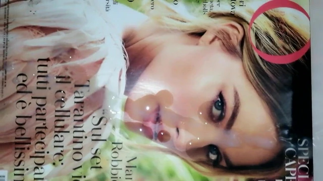 MARGOT ROBBIE - HUGE CUM TRIBUTE OVER MAGAZINE