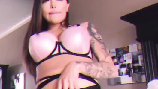 Striptease, deepthroat blowjob and hot pussy fuck by Latina MILF Lela Star