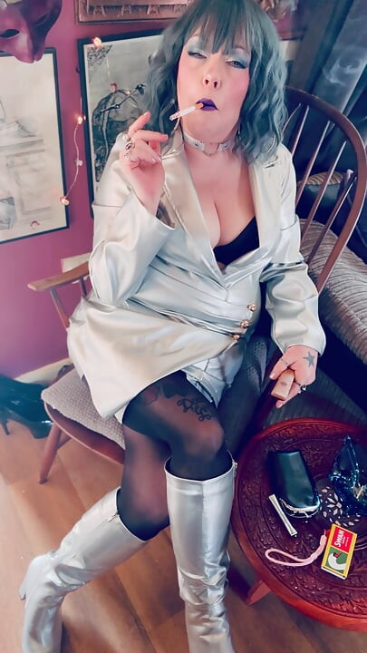 Tina Snua Lights Her Cigarettes With Long Matches - Dangles OMI OME Snap Inhales