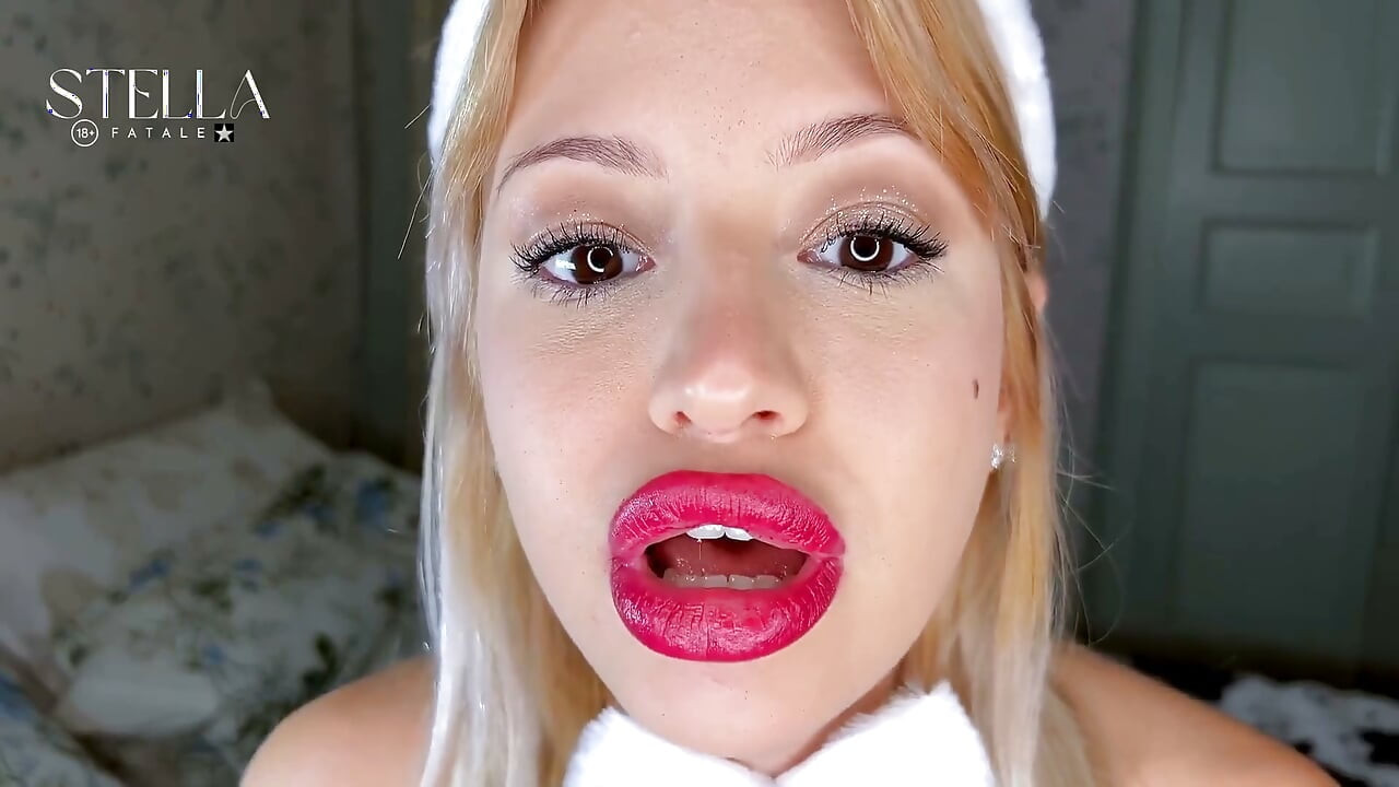 Slow Motion Lip Trembling Red Lipstick Raspberries