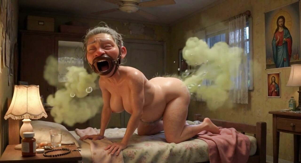 90 Year Old Granny Farting Loud & Smelly in Bedroom