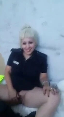 Argentine policewoman masturbating in uniform while on duty