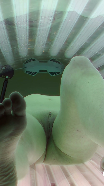 Czech Solarium 34: Young Blonde Slut Puts on a Sexy Show in the Solarium