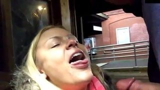 Amateur Train Station Blowjob