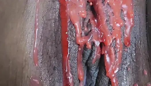 OMG. Putting candle wax on and finger until cum come out , With huge Squirt