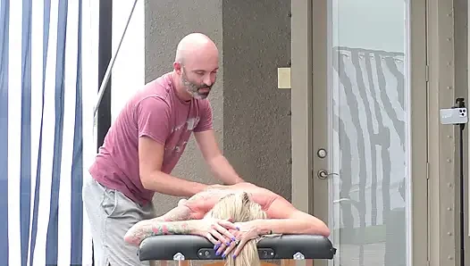 Steamy Outdoor Massage with Carlie Vixen