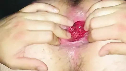 Büyük kırmızı popo tamamen benim şaşkın deliğimin içinde
