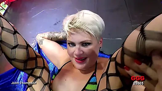Blonde Pixie Bombshell Gangbanged by Hungry Studs