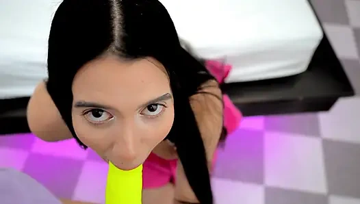 Joy Ambar Prada Gives Me a Messy Blowjob Until I Cum