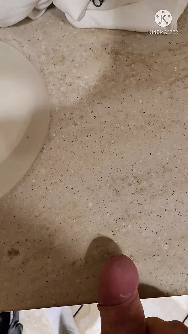Casual masterbation in the washroom