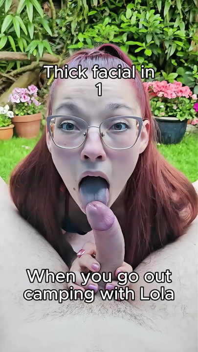When You Go Camping With Lola - Tent Blowjob And Facial - Redhead POV