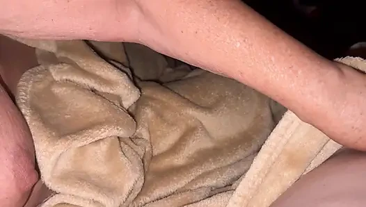 I am playing with my stepmom under the blanket