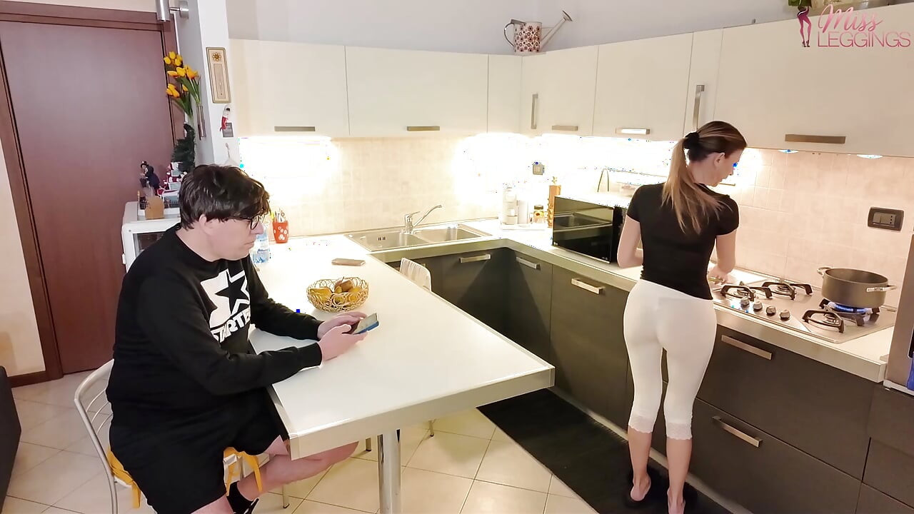 Stepmom Cooks in White Leggings Catches Stepson's Friend Secretly Taking Pictures of Her