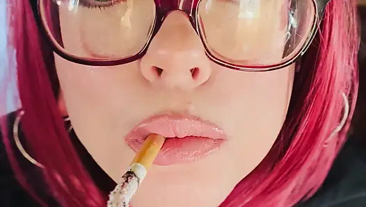 Miss Tina Snua Loves To Dangle Her Cigarette! Smoking Smoker Glasses