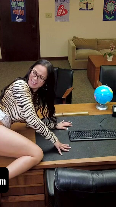 Step Mom Jazmine Cruz Swallows Principal's Jizz To Get Her Step Son Out Of Trouble - Perv Principal | Clip 2