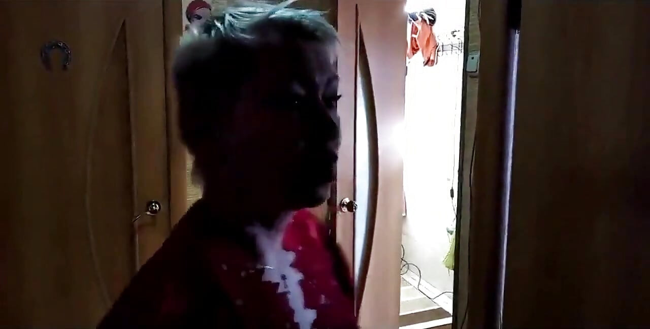 Mature Sexy Bitch Masturbates and Sucks Cock in the Bathroom...))