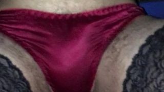 Red silk panties and hold ups Part 2