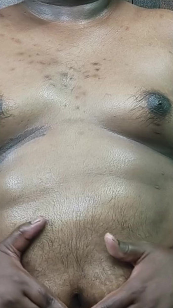 Boobs pressing using oil