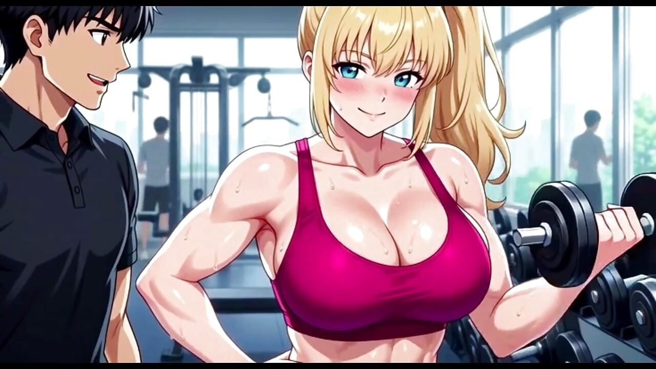 Blonde girl having fun