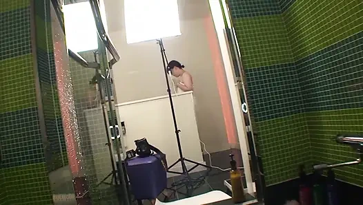 Dressed in college uniform to get his cock hard