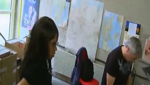 Office Slut Gets Pounded Hard by Two Guys