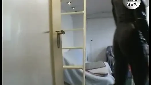 Stockinged blonde whore wearing high heels gets spitroasted and jizzed on tits