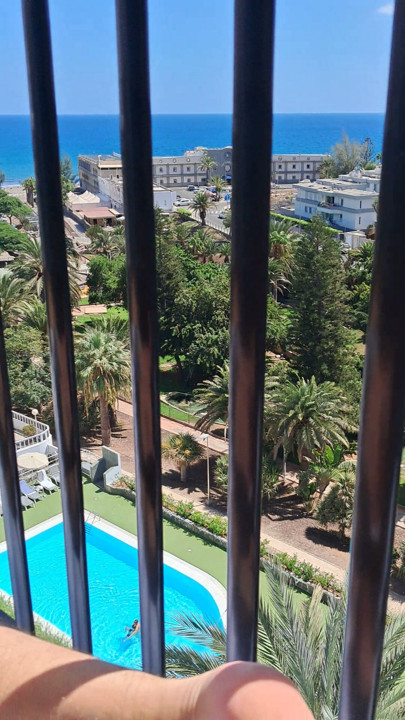 Sunbathing on the balcony