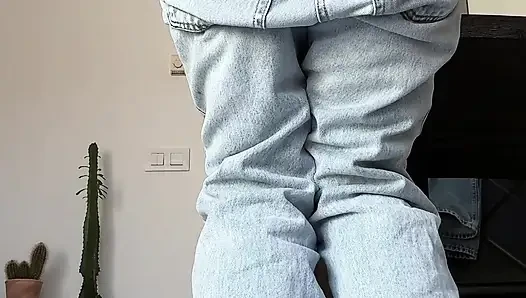 Omorashi Girl Wetting Her Jeans On Purpose: Got Desperate With Huge Bladder Bulge To Piss My Pants For You