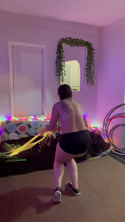 SLUTTY SIS EMMA dances TOPLESS, with her WHIP! Better WATCH OUT! 😈