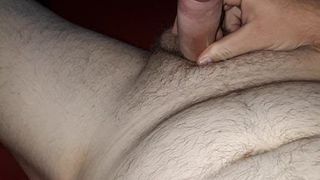 Big load on my hairy belly