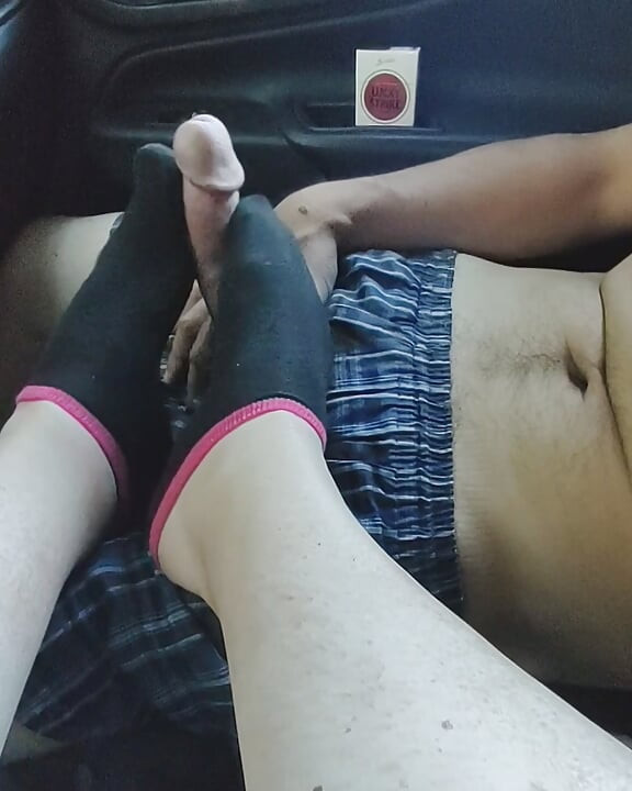 Public Footjob Sockjob With Black Girls' Ankle Socks - Cum On Socks