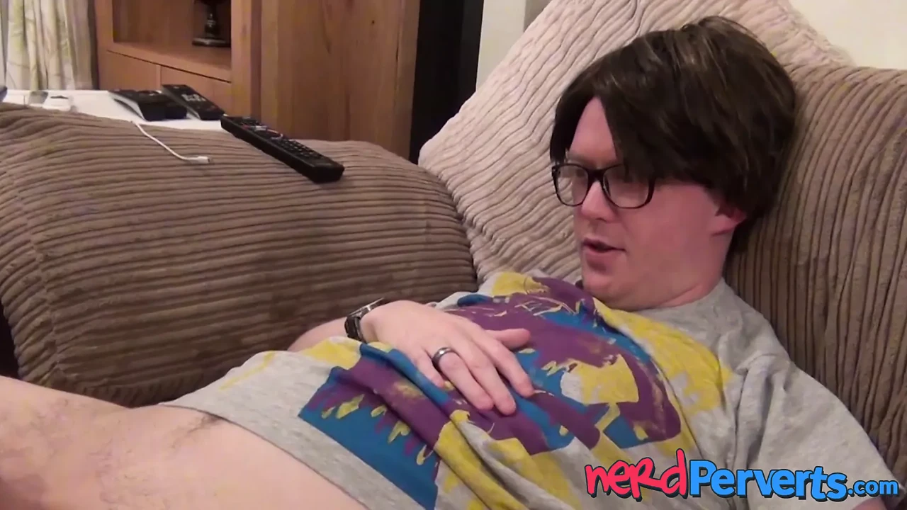 Natural tits petite Missy Kink deepthroats big nerd cock POV
