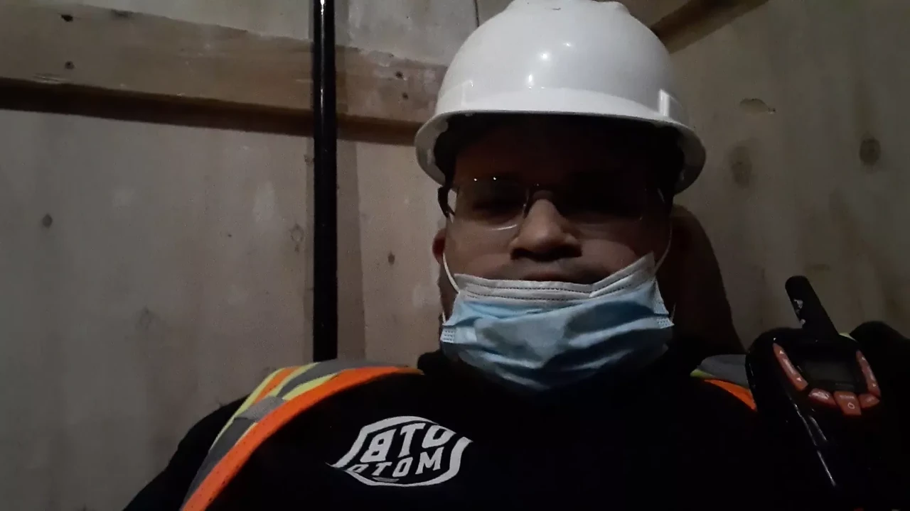 Construction site worker with big cock out